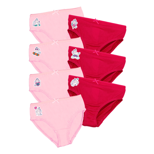 Power Of Choice Girl's Knickers | Free DIY Iron On Stickers | Soft Elastic At Waist | Full Hip Coverage | 7 Pack