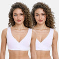 Ladies Plunge Bra White Pack Of 2