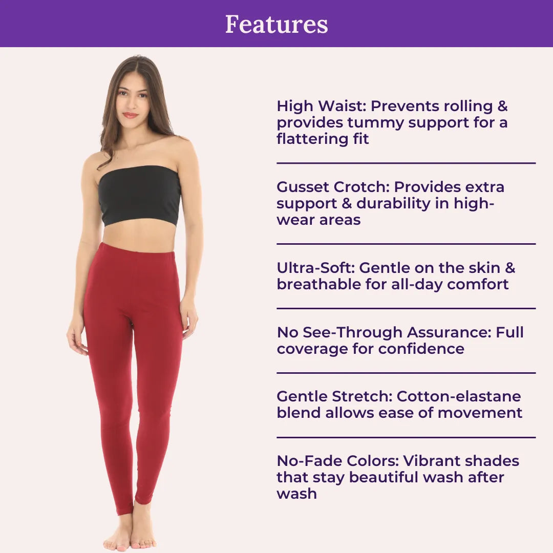 Ladies Leggings - Maroon