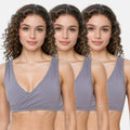 Ladies Plunge Bra Steel Grey Pack Of 3