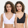 Ladies Plunge Bra White & Black