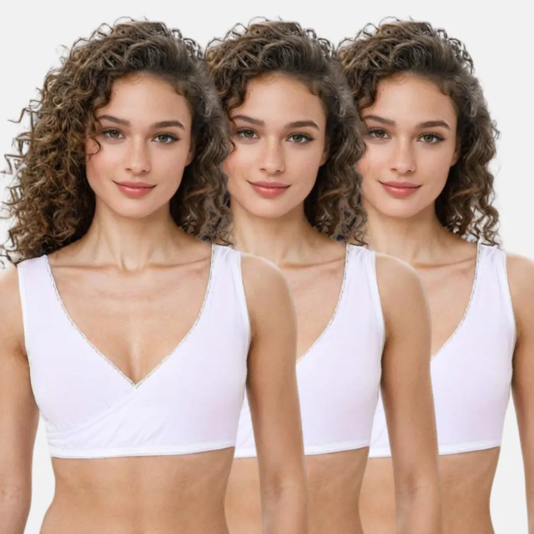 Ladies Plunge Bra White Pack Of 3