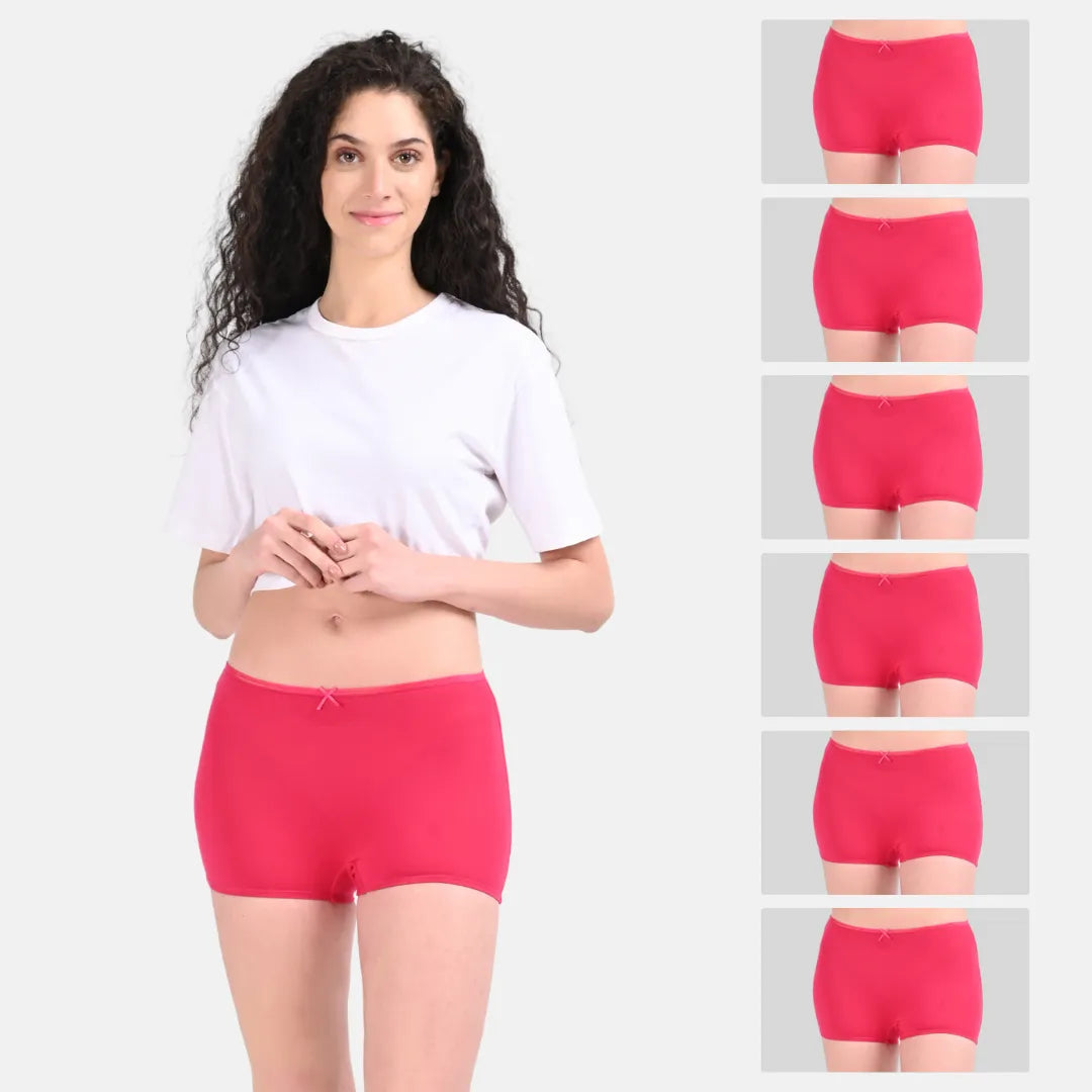 Ladies Underwear Shorts Dark Pink Pack Of 6