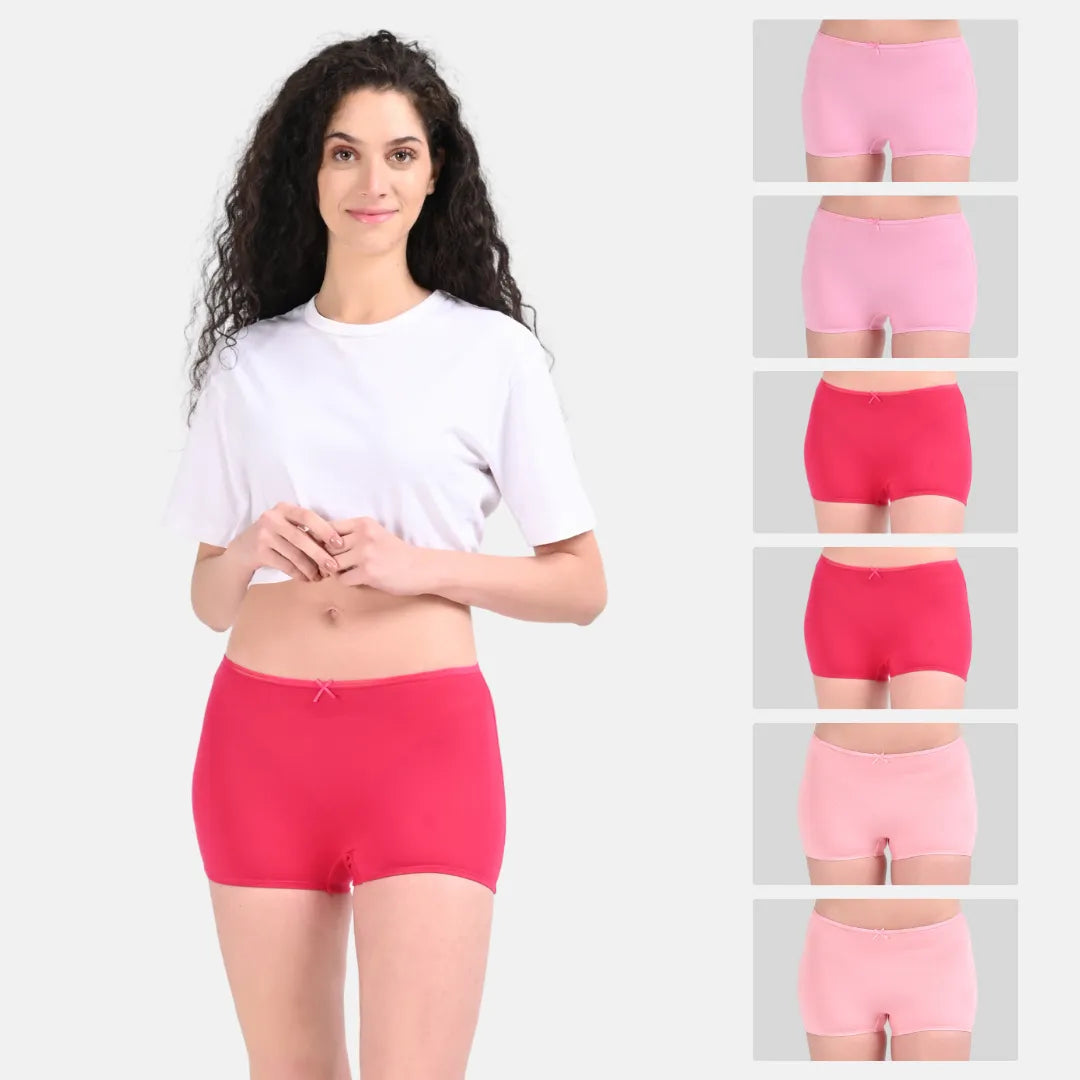 Ladies Underwear Shorts Peach, Light Pink & Dark Pink