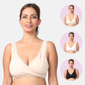 Leakproof Sleep Nursing Bra Skin, White & Black