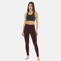 Leggings For Women Ankle Length-Brown