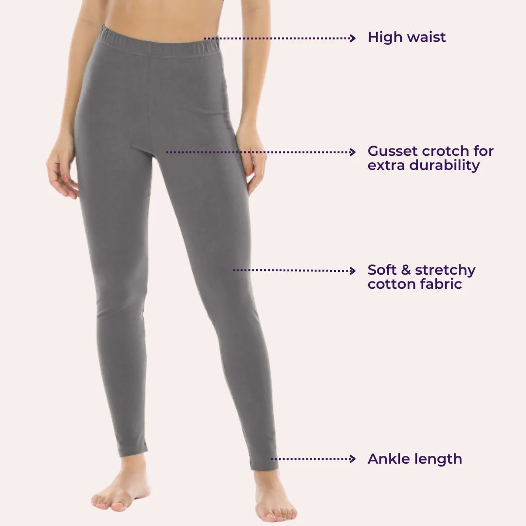 Leggings For Women Ankle Length-Grey