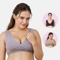 Maternity Cotton Sleep Bra Steel Grey & Navy Blue