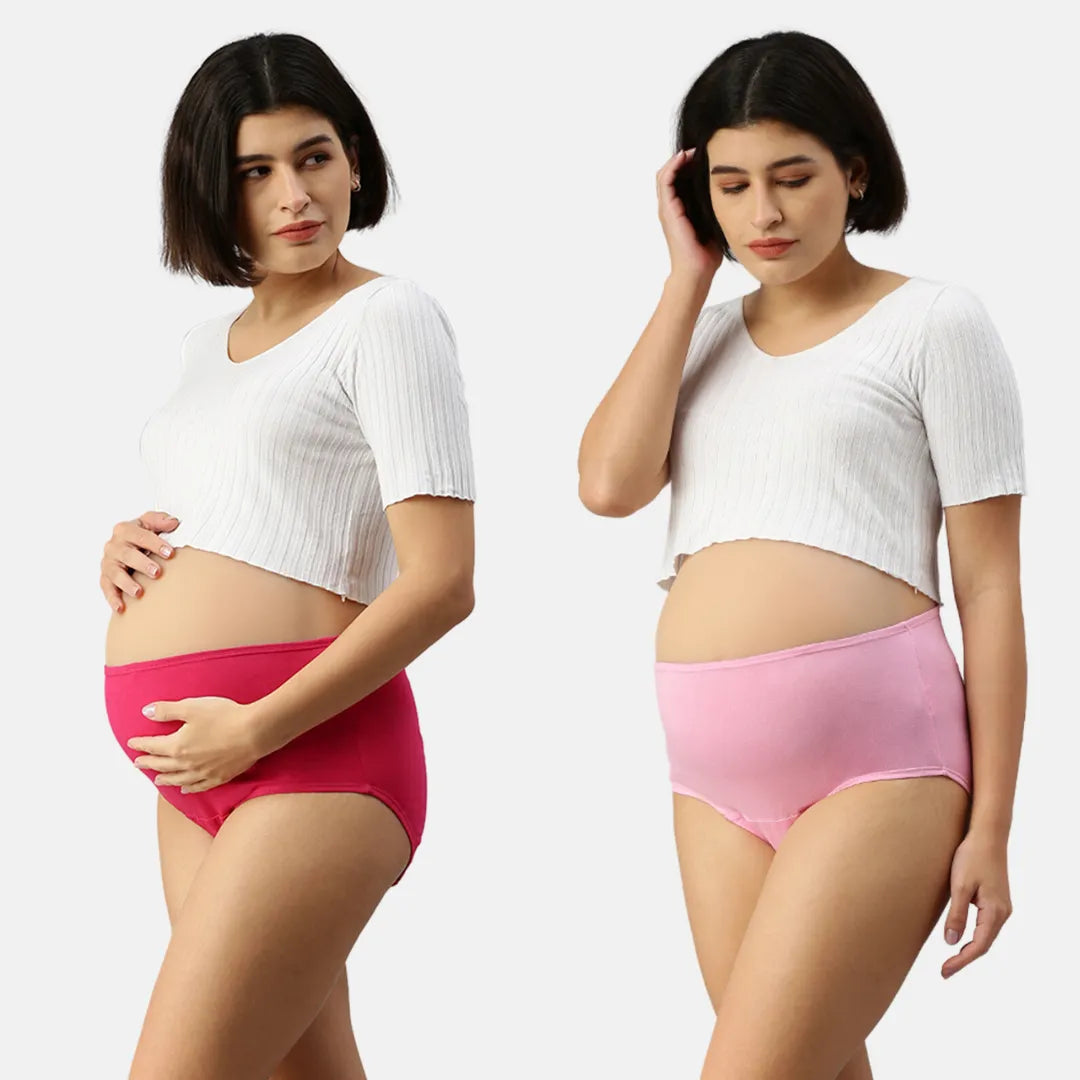 Maternity Hygiene Panties For Pregnancy Dark Pink &  Light Pink