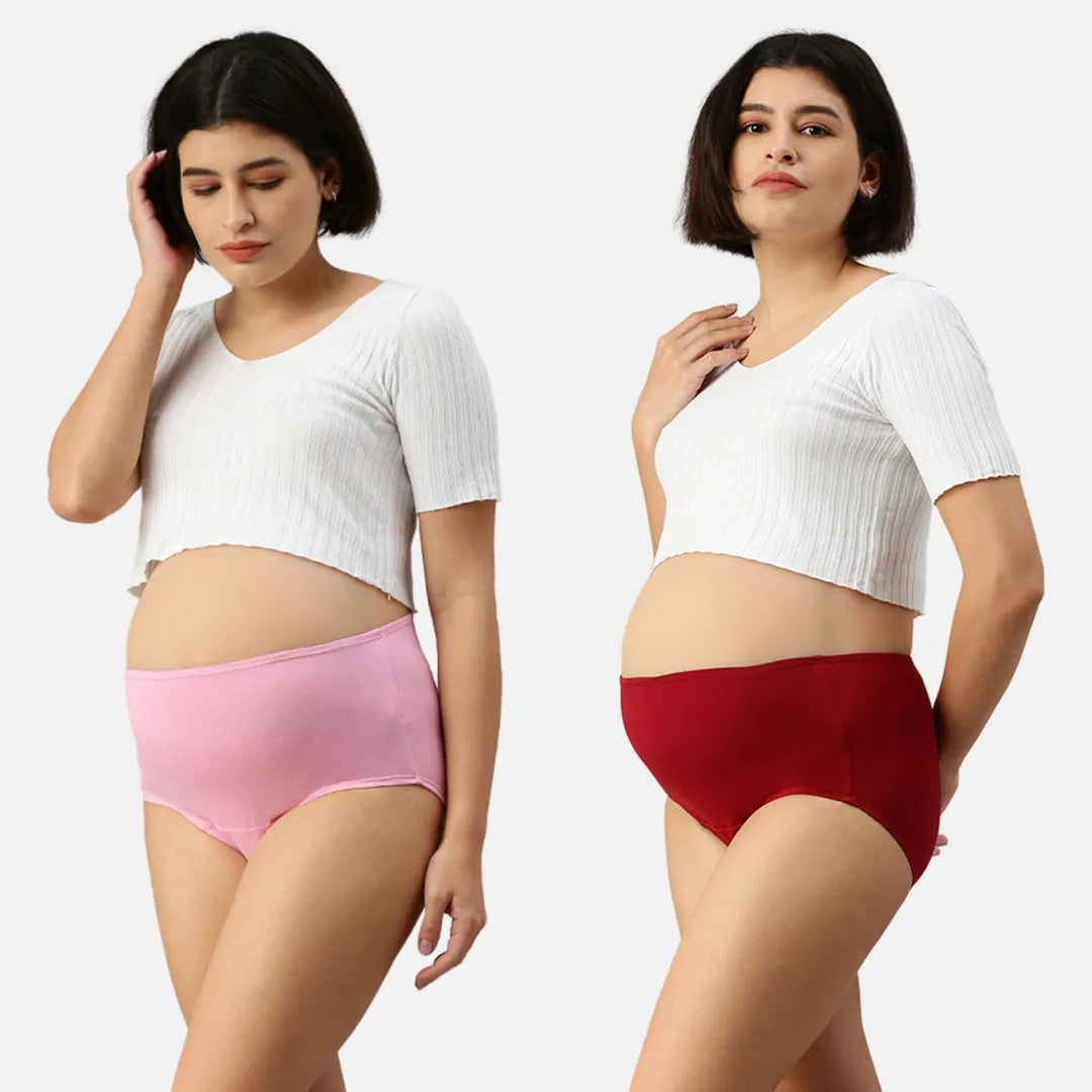 Maternity Hygiene Panty Light Pink & Maroon