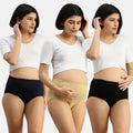 Maternity Panties For Pregnancy Navy Blue, Skin & Black