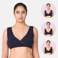 Maternity Sleep Bra Navy Blue Pack Of 3