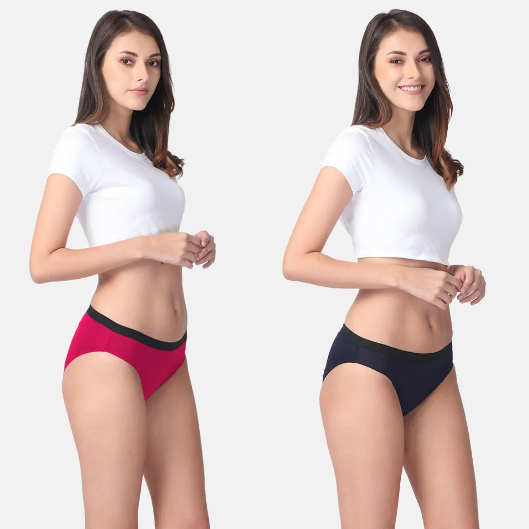 Medium Flow Period Panties Dark Pink & Navy Blue