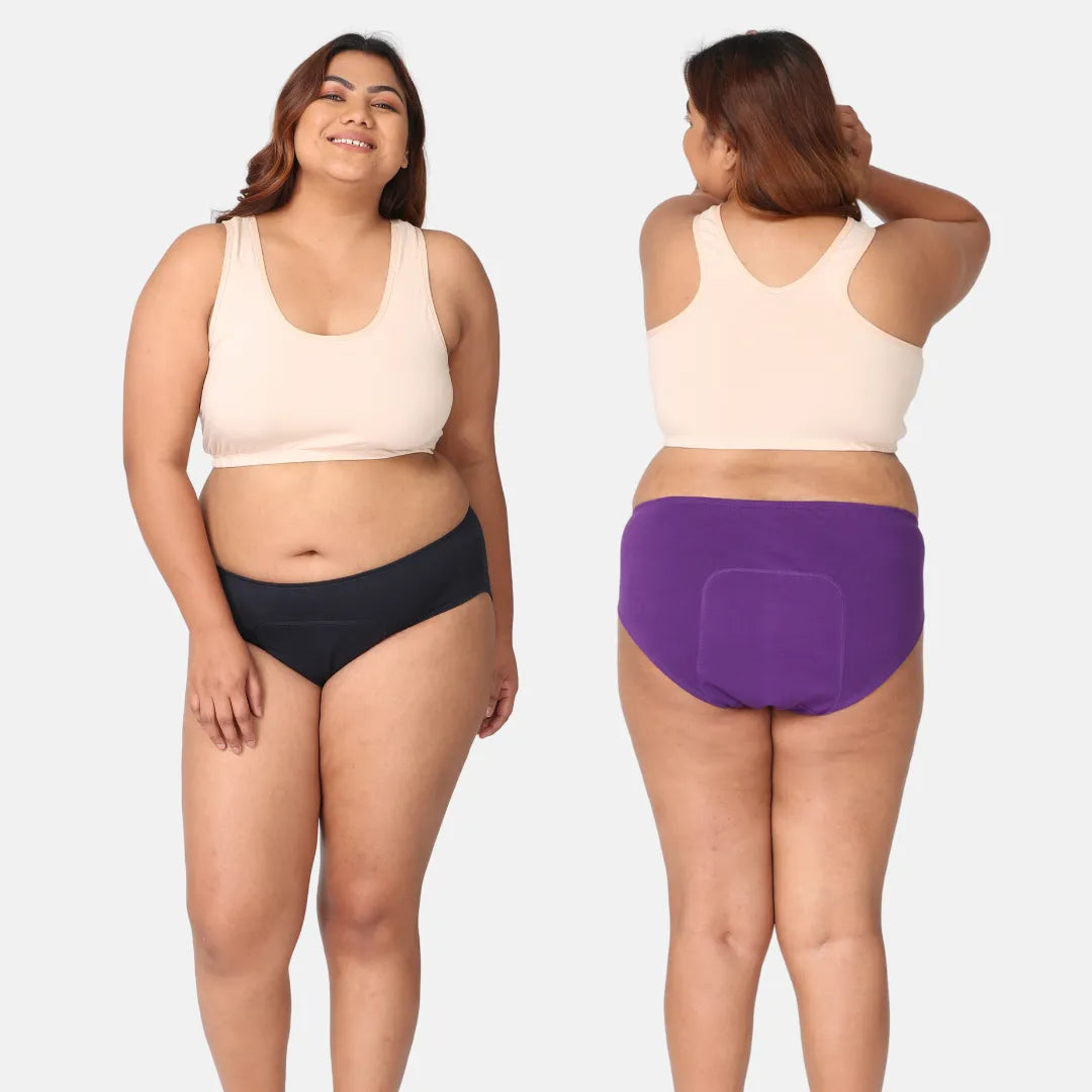 Medium Flow Period Panties Navy Blue & Magenta