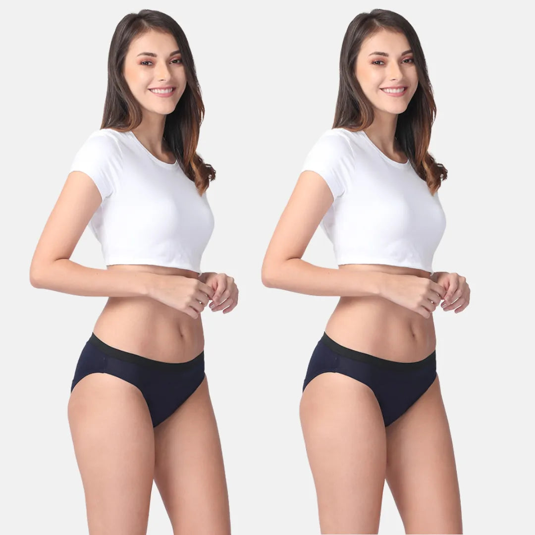 Modal Hipster Panties For Periods Navy Blue Pack Of 2