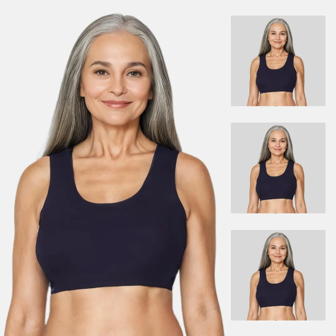 Lounge/Home Bra For Elderly | Non Padded | Non Wired | Racerback | Full Coverage | 3 Pack - Adira