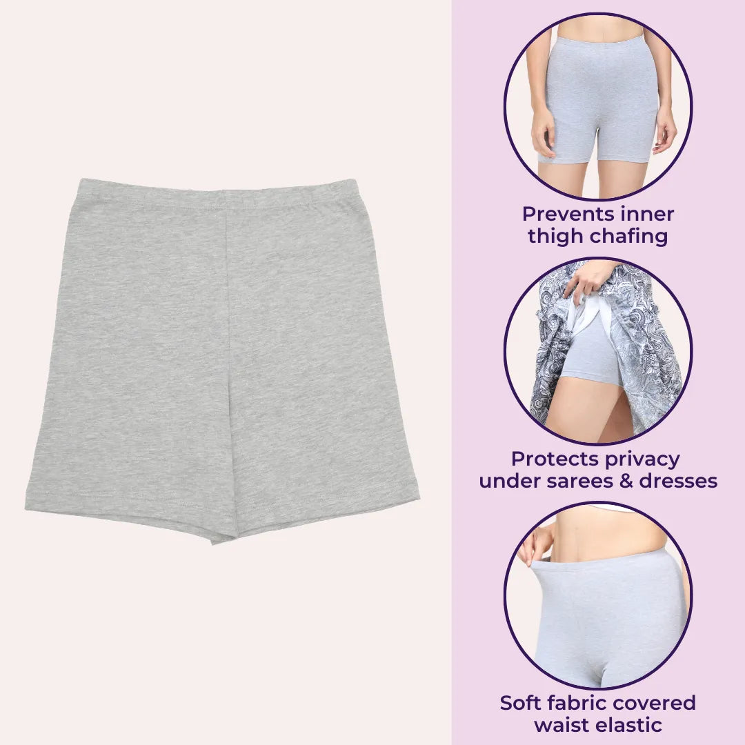 Older Ladies Undershorts Navy Blue, White & Skin