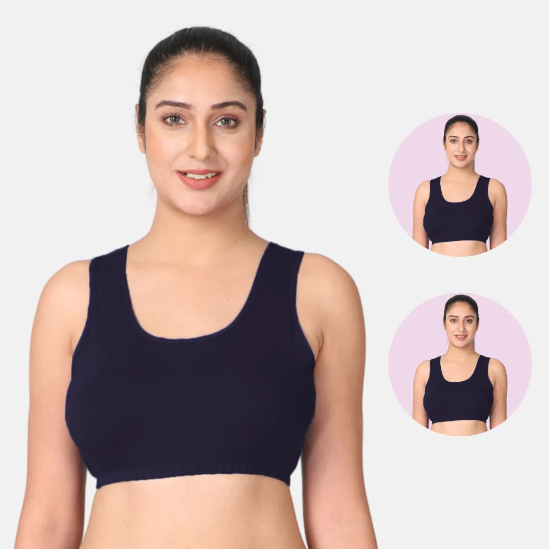 Navy Blue Sleep Bra / Lounge Bra Pack 2