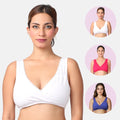 Night Feeding Bra White , Dark Pink & Royal Blue