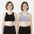 Non Padded Beginner Bra Black & Grey