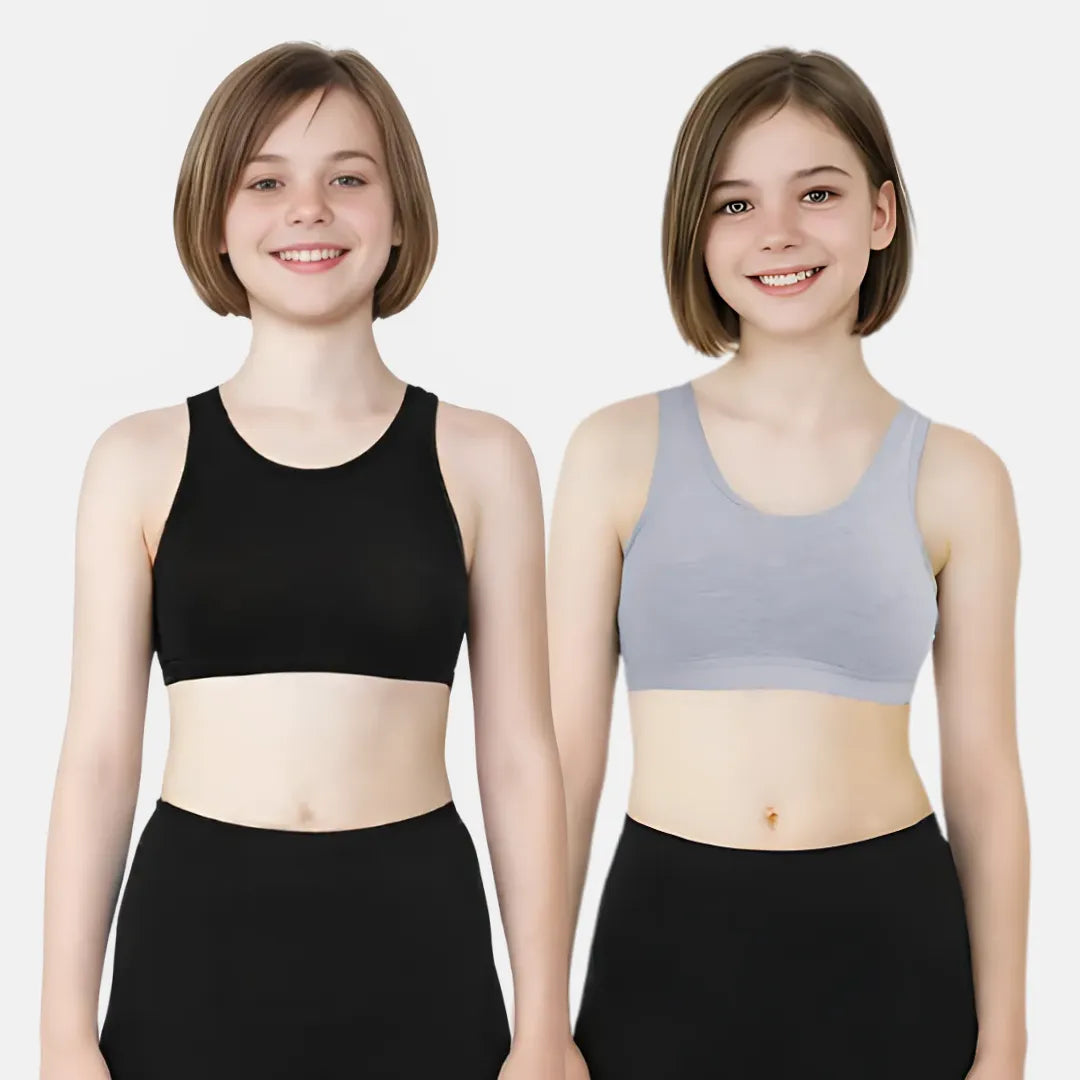 Non Padded Beginner Bra Black & Grey