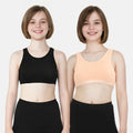 Non Padded Bra For Teen Black & Skin