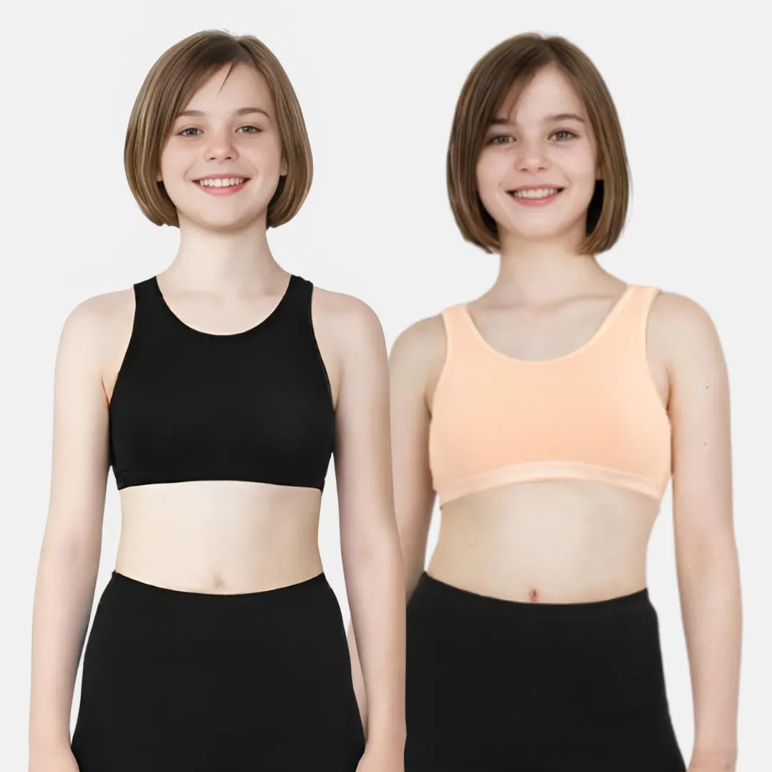 Non Padded Bra For Teen Black & Skin