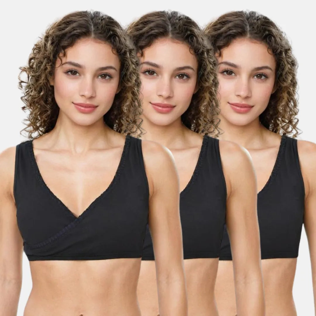 Non Padded Plunge Bra Black Pack Of 3