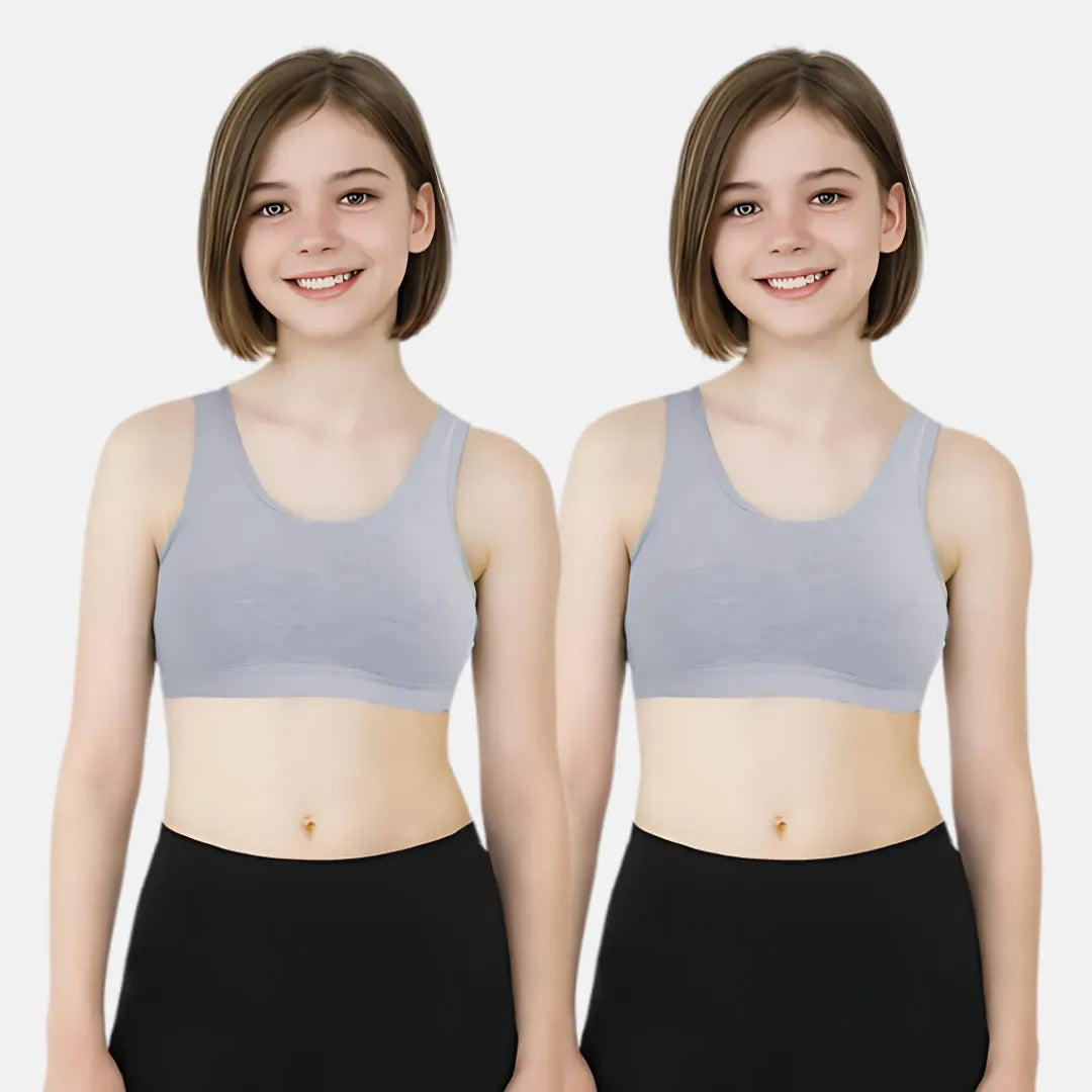 Non Padded Starter Bra Grey Pack Of 2