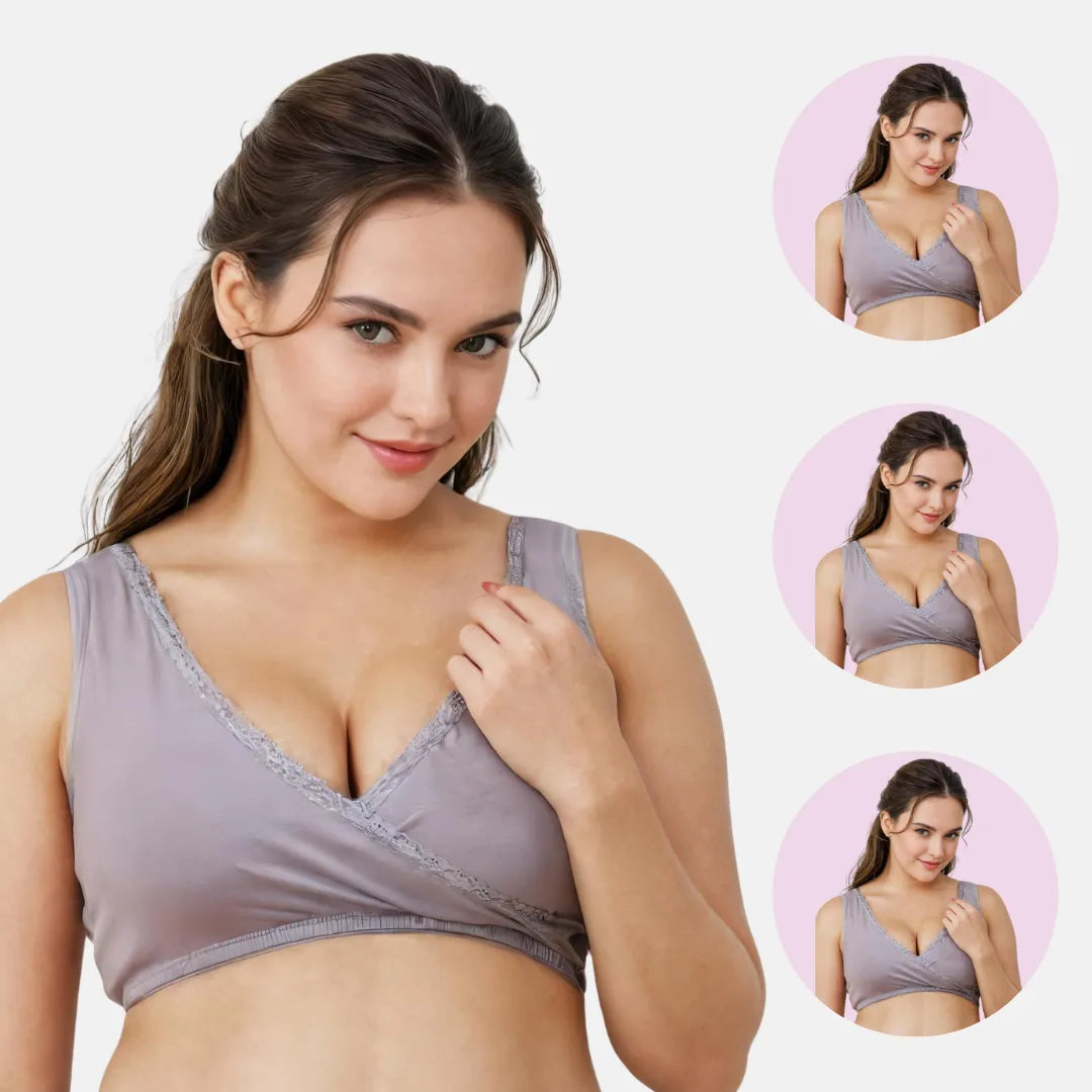 Nursing Sleep Bra Steel Grey Pack Of 3