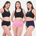 Panties For Women High Waist Black, Light Pink & Navy Blue