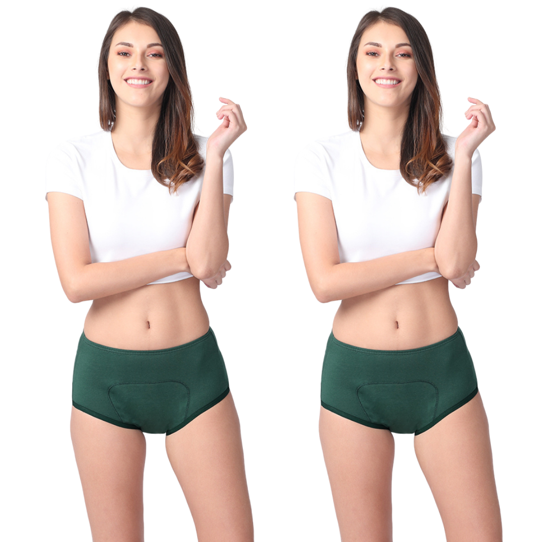 Period Panty Boxer For Women Green Pack Of 2