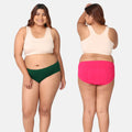 Period Panties For Medium Flow Green & Dark Pink