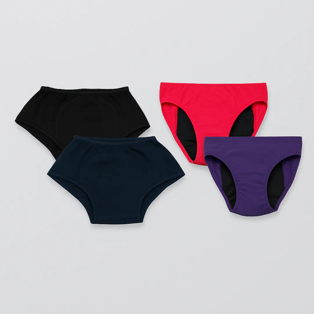 Period Panty For Teens Black, Navy Blue, Dark Pink & Magenta