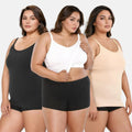 Plus Size Built In Bra Camisole Black, White & Skin