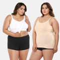 Plus Size Cami With Shelf Bra White & Skin