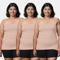 Plus Size Adjustable Strap Camisole Skin Pack Of 3
