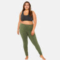 Plus Size Ankle Length Leggings Green Color