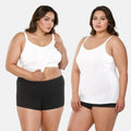 Plus Size Built In Bra Camisole White Pack Of 2