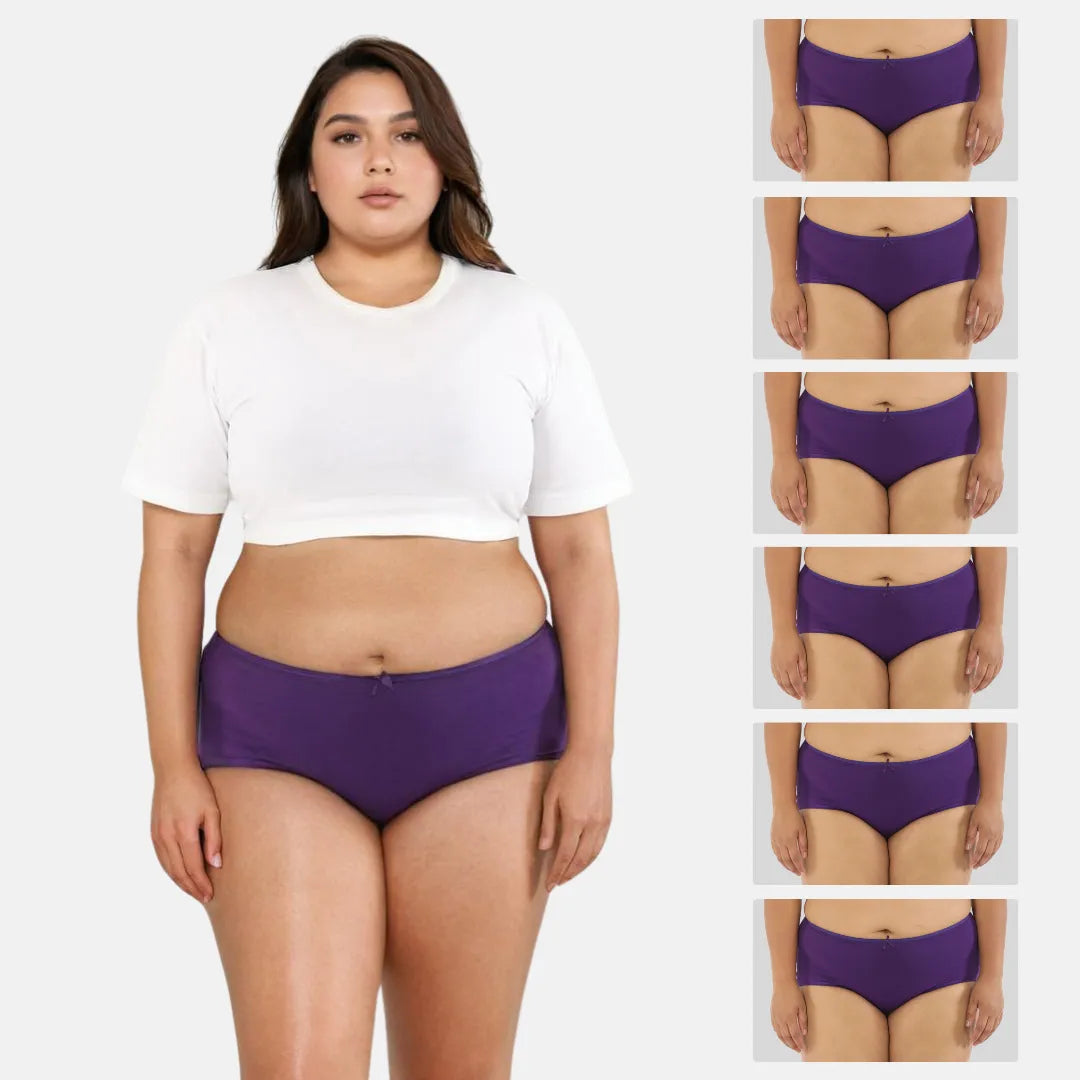 Plus Size Cotton Hipster Underwear - Magenta