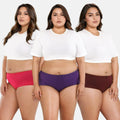 Plus Size Hipster Panties -Dark Pink, Magenta & Wine