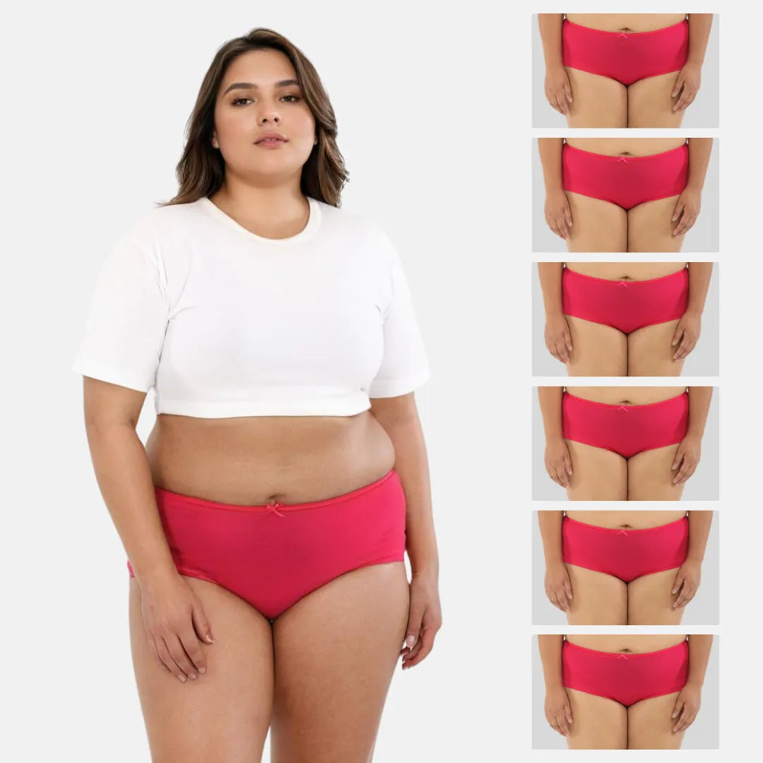 Plus Size Hipster Panties - Dark Pink