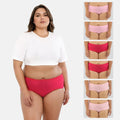 Plus Size Hipster Underwear - Dark Pink,Light Pink & Peach