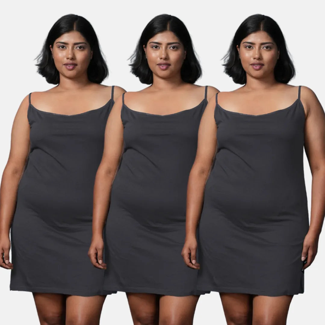 Plus Size Inner Slip For Kurtis Black Pack Of 3