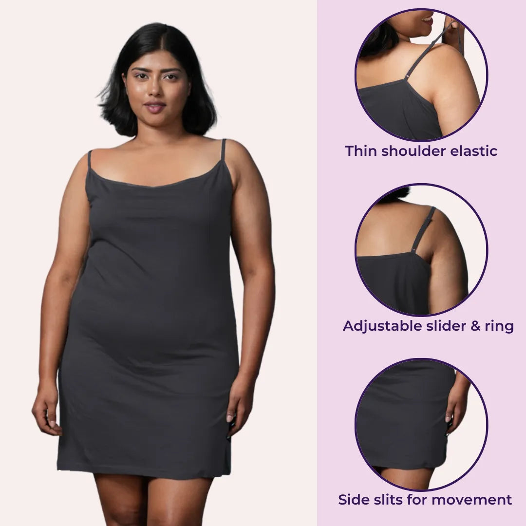 Plus Size Kurta Inner Slip  White & Skin