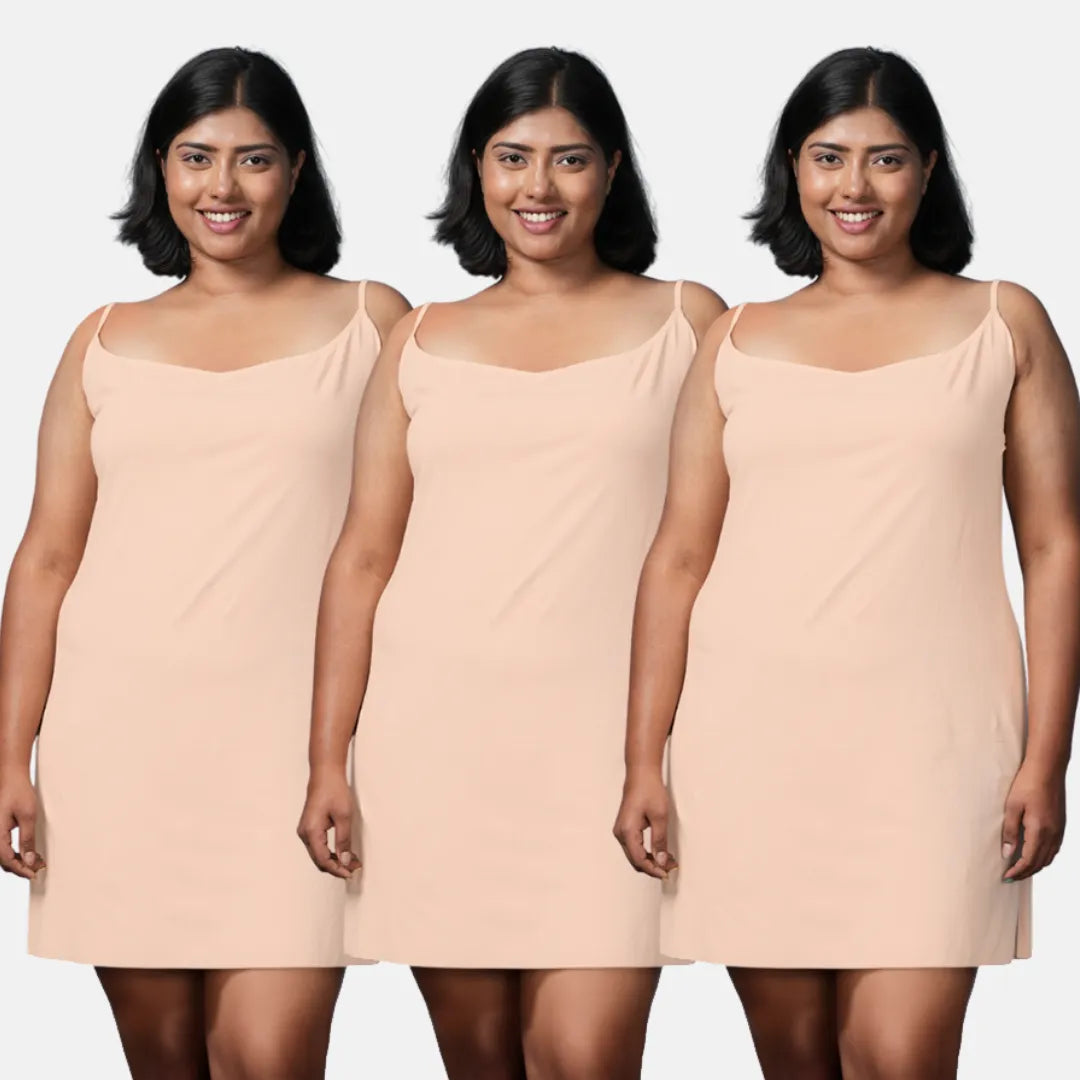 Plus Size Kurta Inner Slip Skin Pack Of 3