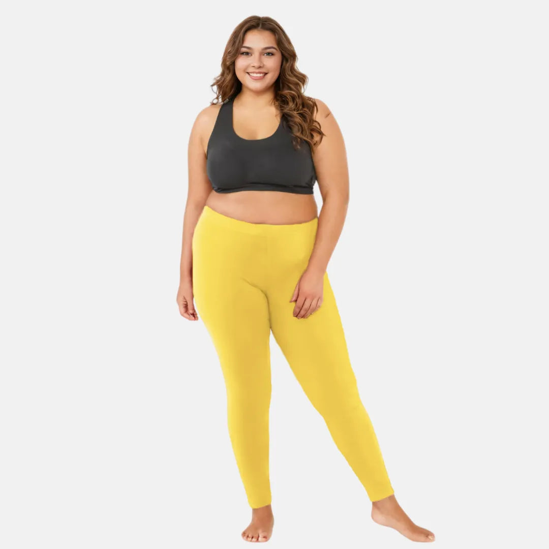 Plus Size Leggings Yellow Color