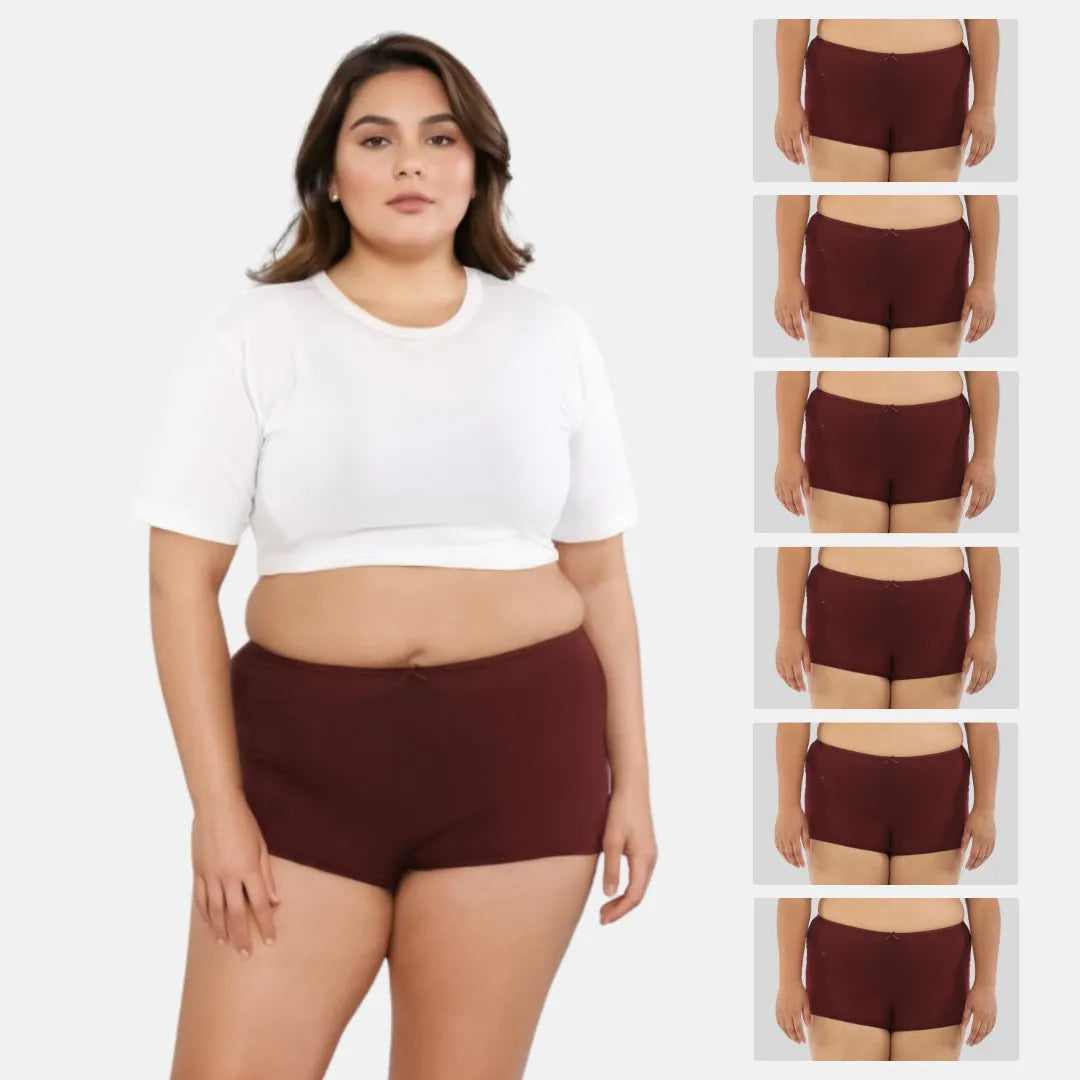 Plus Size Womens Boyshorts - Wine