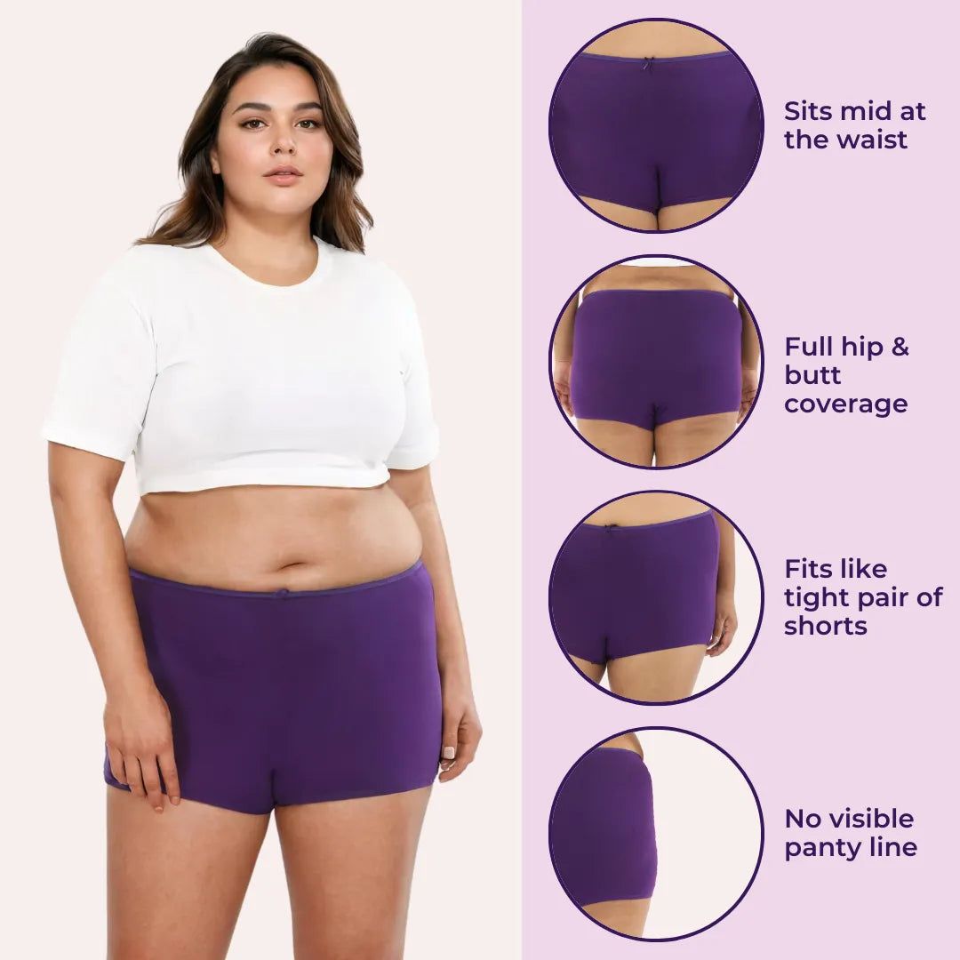 Cotton Boyshorts Plus Size - Peach