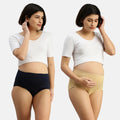 Pregnancy Panties For Women Navy Blue & Skin